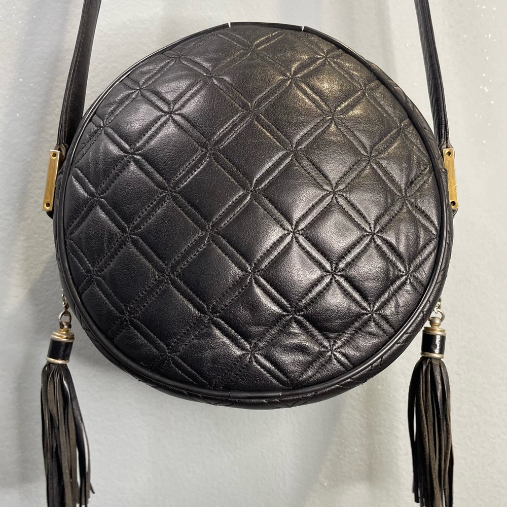 MCM Black Quilted Leather Round Crossbody - Picture 3 of 11